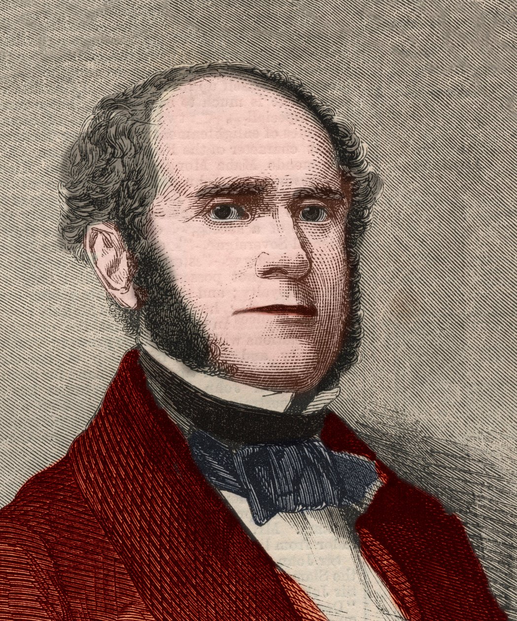 菲茨-格林（Fitz Greene）-哈勒克（1790-1867）的画像，美国诗人。雕刻于1858年1月23日的 "伦敦新闻插图"。 作者 未知艺术家