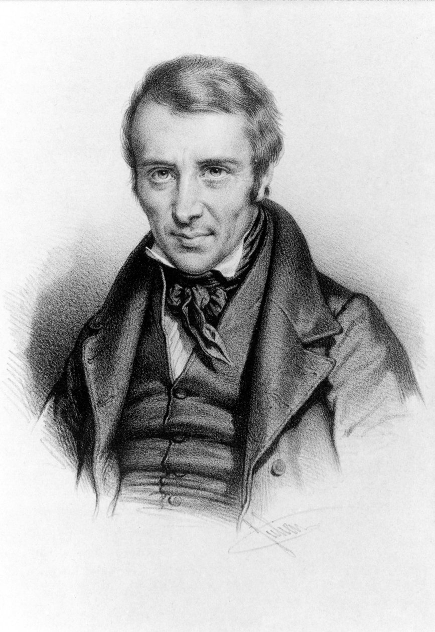 Félicité Robert de La Mennais 或 Lamennais 的肖像。 法国牧师和作家（在圣马洛 作者 未知艺术家
