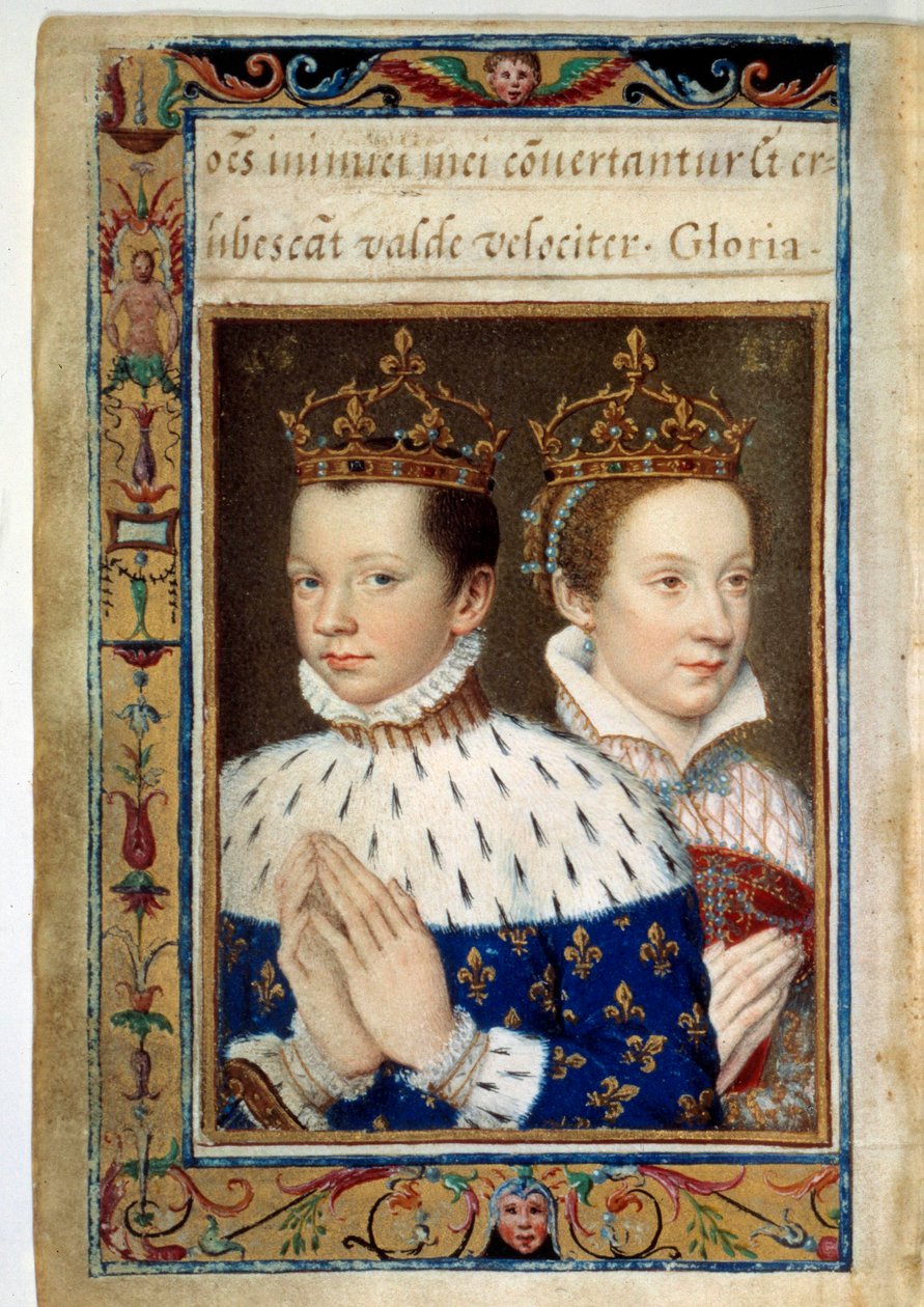 Portrait of Francois II (1544-1560) and Marie Stuart (1542-1587) King and Queen of France Manuscript page of the “Book of Hours by Catherine de Medicis” (Caterina de Medici) 16th century Paris, B.N. 作者 未知艺术家