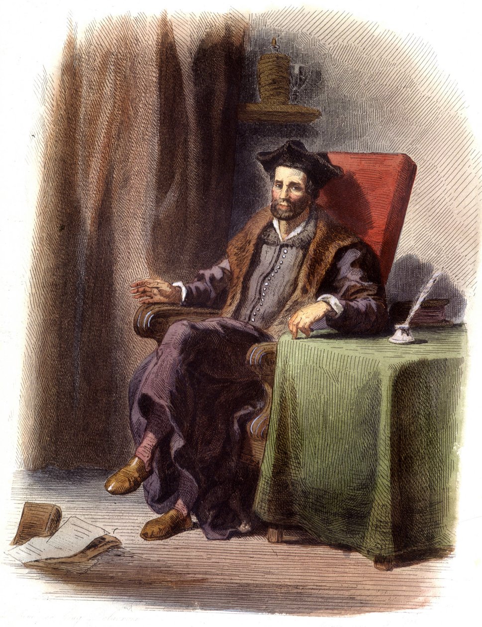 弗朗索瓦-拉伯雷坐像（1483-1553）--载于 "Le Plutarque francais"，编辑。梅内谢 作者 未知艺术家