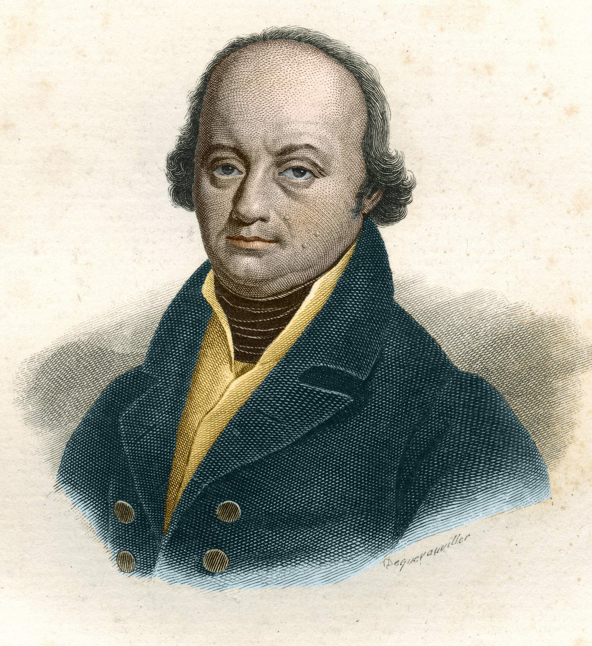 弗朗茨-约瑟夫-加尔（Franz Joseph）（1758 - 1828）的肖像，德国医生，19世纪的雕刻品 作者 未知艺术家