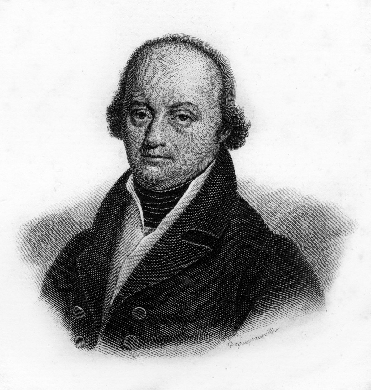 弗朗茨-约瑟夫-加尔（Franz Joseph）（1758 - 1828）的肖像，德国医生，19世纪的雕刻品 作者 未知艺术家