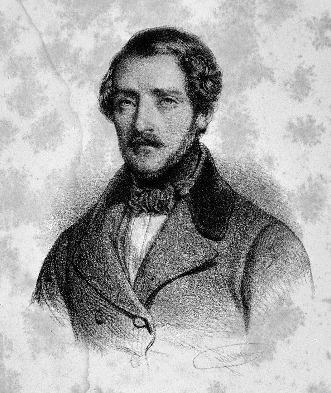 19 世纪意大利作曲家加埃塔诺·多尼采蒂 (1797-1848) 的肖像。 米兰，音乐学院图书馆 作者 未知艺术家