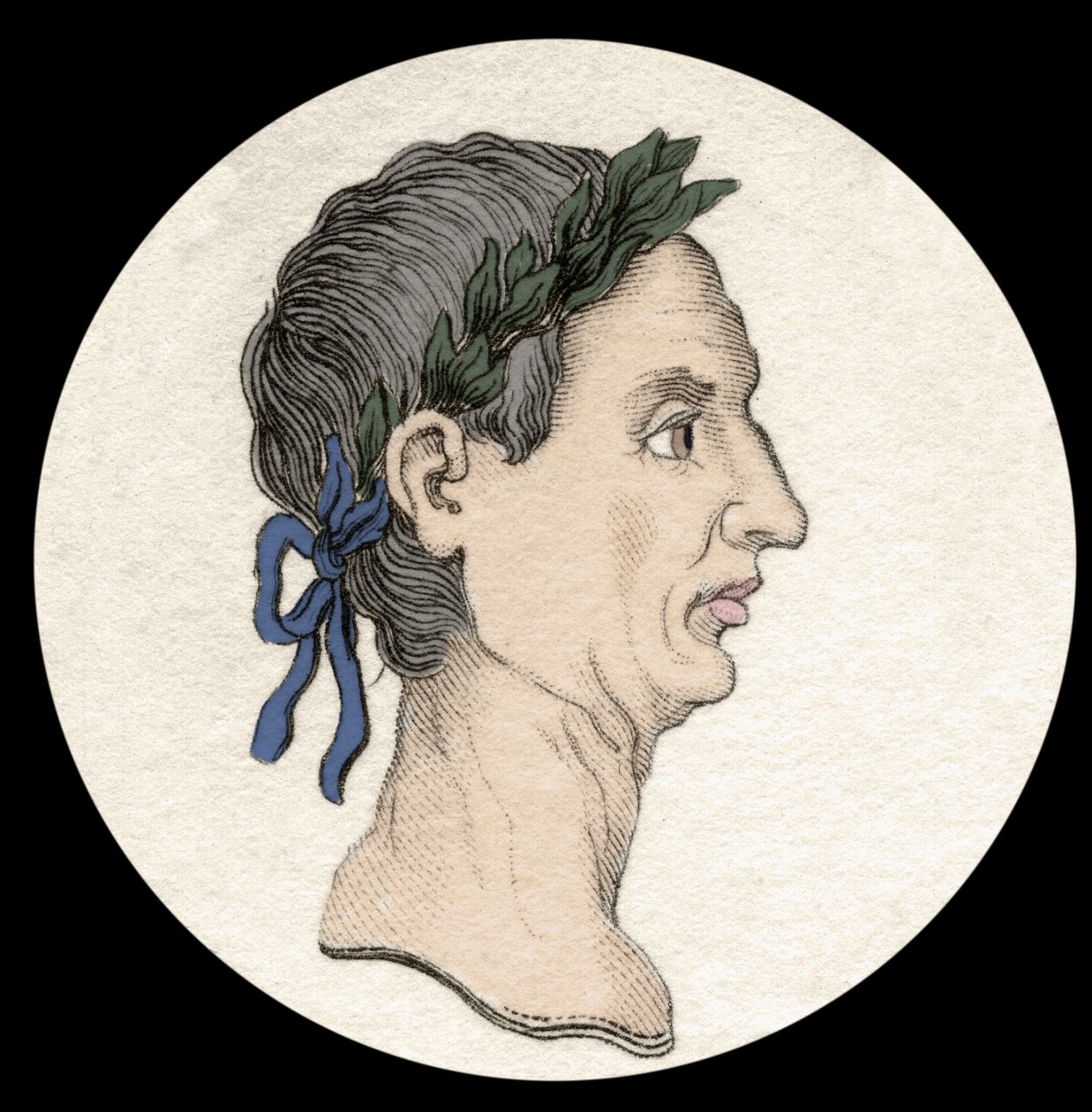Gaius Julius Caesar（当时的 Jules cesar）（公元前 100-44 年）的肖像。 作者 未知艺术家