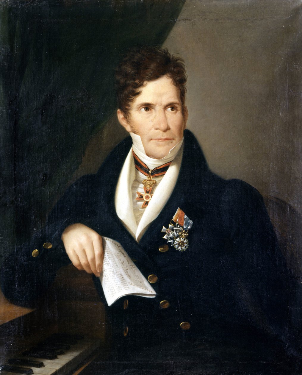 Gaspare Spontini 的肖像。 意大利作曲家（1774 年至 1851 年）。19 世纪的匿名绘画。 米兰现代艺术画廊。 作者 未知艺术家