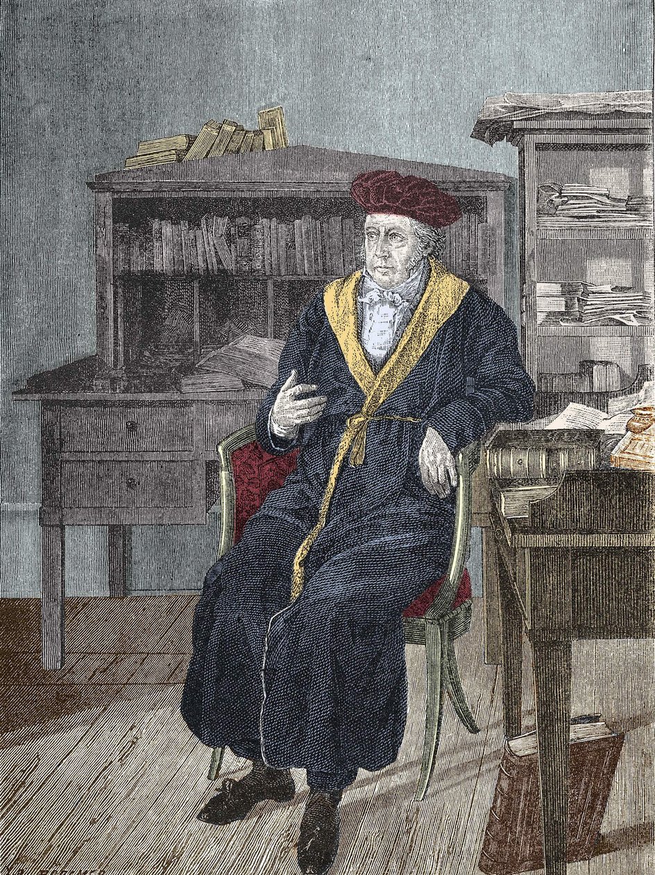 乔治-威廉-弗里德里希-黑格尔在其办公室的肖像（1770 - 1831）德国哲学家 作者 未知艺术家