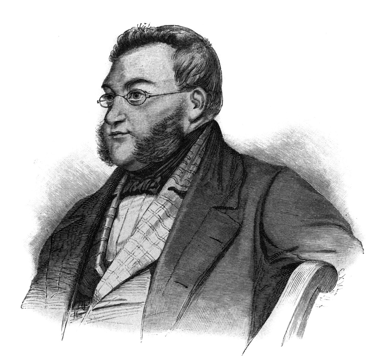 普鲁士政治家乔治-冯-文克的肖像--乔治-冯-文克（1811-1875），行政长官、政治家和普鲁士地主--19世纪末的雕刻品 作者 未知艺术家