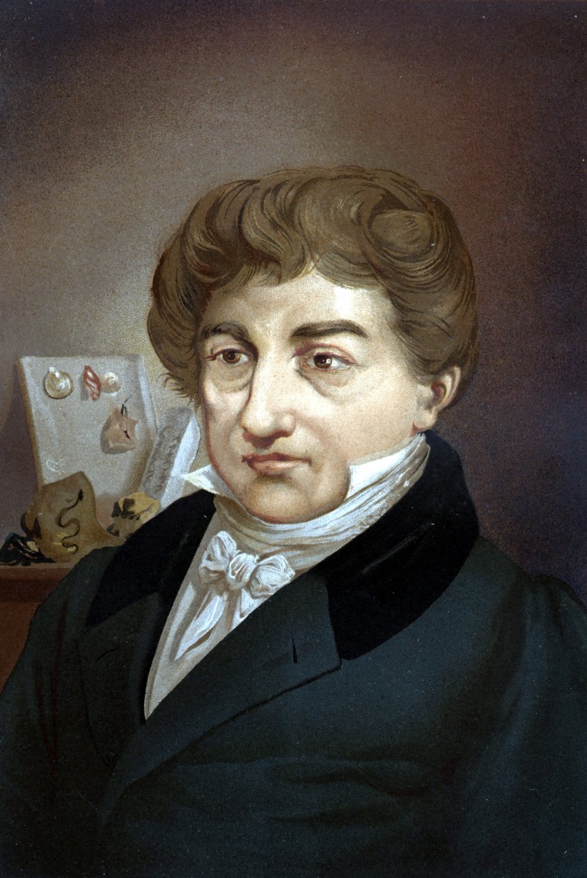 Georges Cuvier (1764-1832)的肖像，出自Louis Figuier的《La Ciencia y sus Hombres》。巴塞罗那1881年 作者 未知艺术家