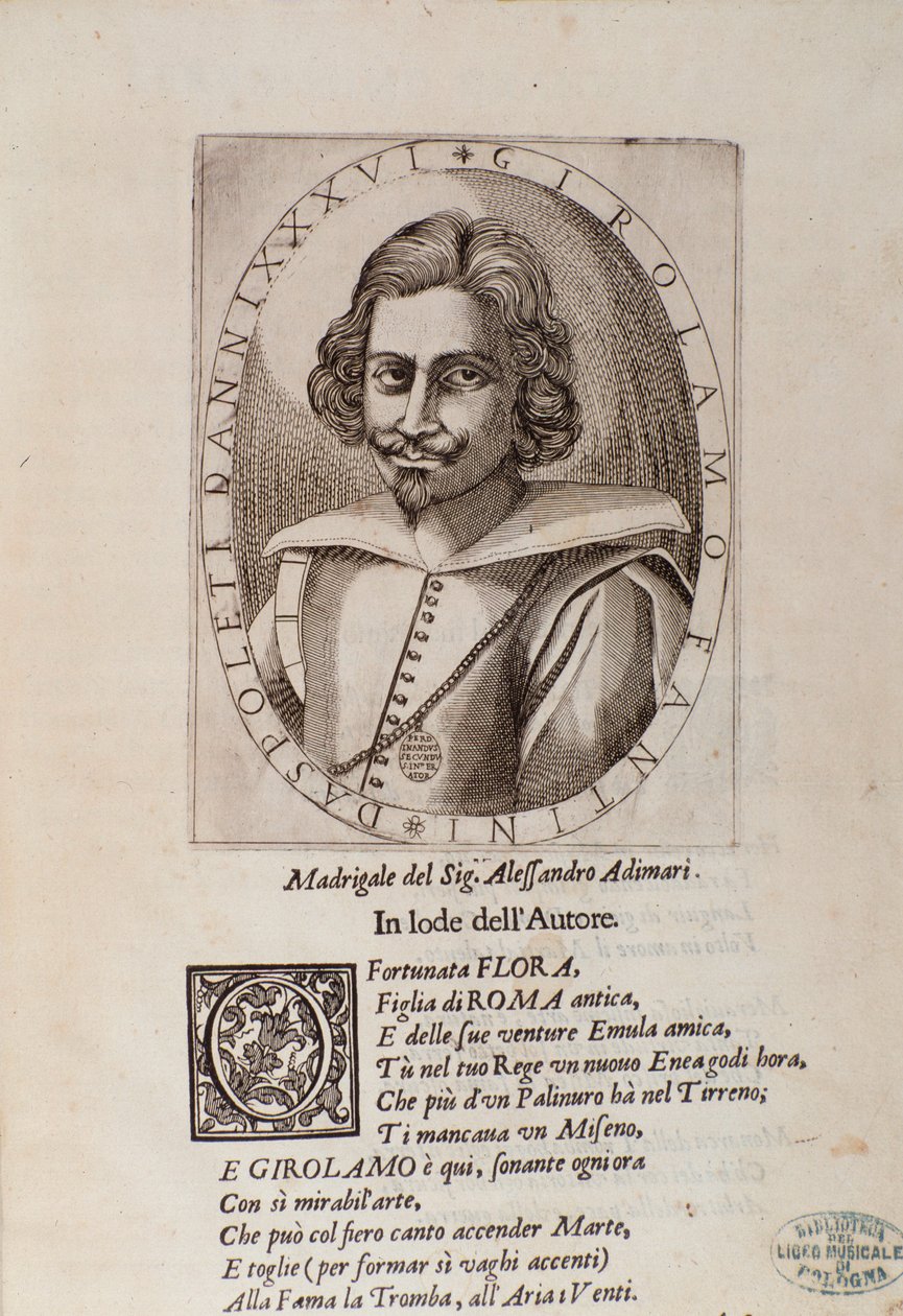 Portrait of Gerolamo Fantini (title page of his Method for learning to play the trumpet 作者 未知艺术家