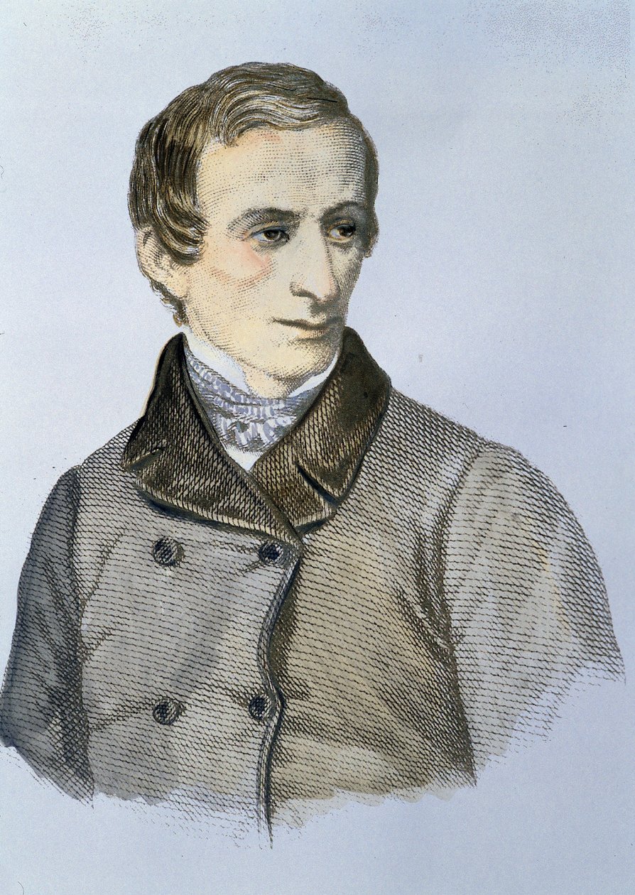 贾科莫·莱奥帕尔迪 (Giacomo Leopardi) 的肖像 (1798 - 1837) 作者 未知艺术家