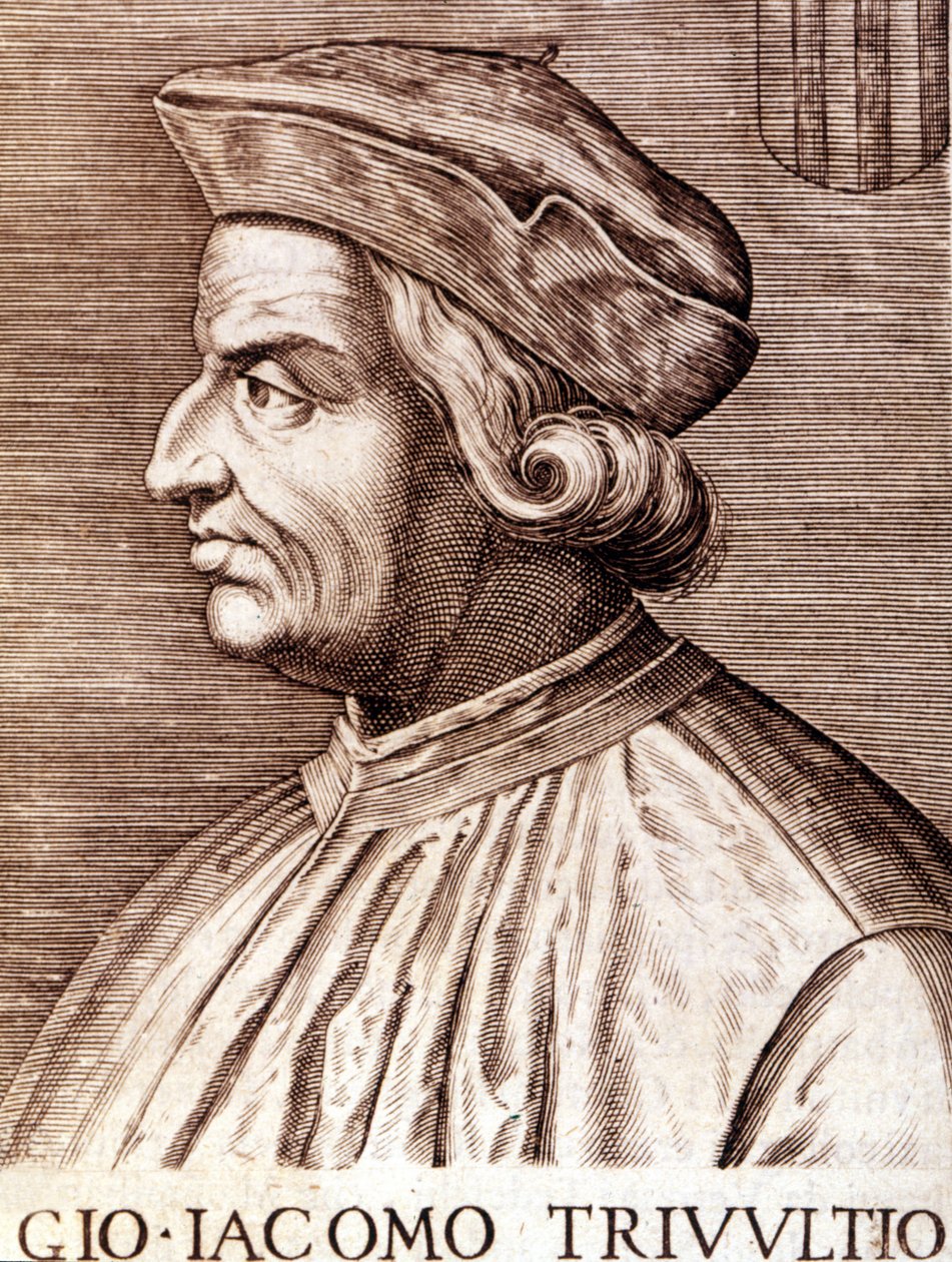 Giangiacomo Trivulzio (Marshal Trivulce) Marquis de Vigevano 在法语 Trivulce 的肖像。 法国元帅（1448 年至 1518 年）。 17 世纪的雕刻 作者 未知艺术家