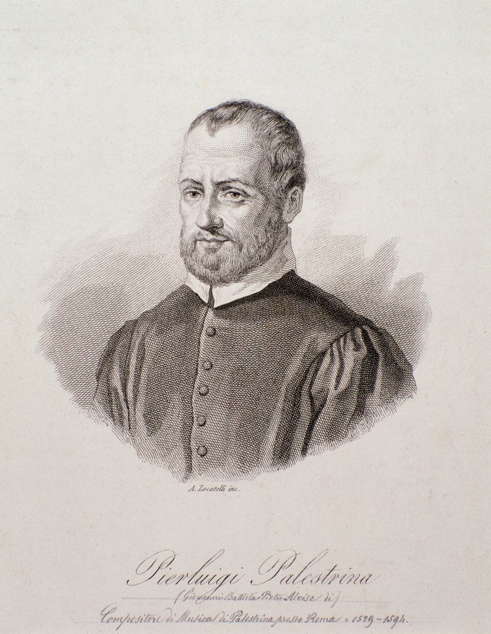 乔瓦尼·皮耶路易吉·达·帕莱斯特里纳 (Giovanni Pierluigi da Palestrina) 的肖像 作者 未知艺术家