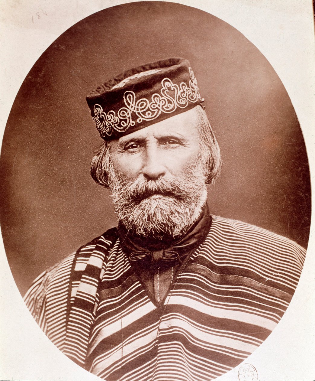 朱塞佩·加里波第 (1807-1882) 肖像摄影。 19 世纪。 米兰，私人收藏 作者 未知艺术家