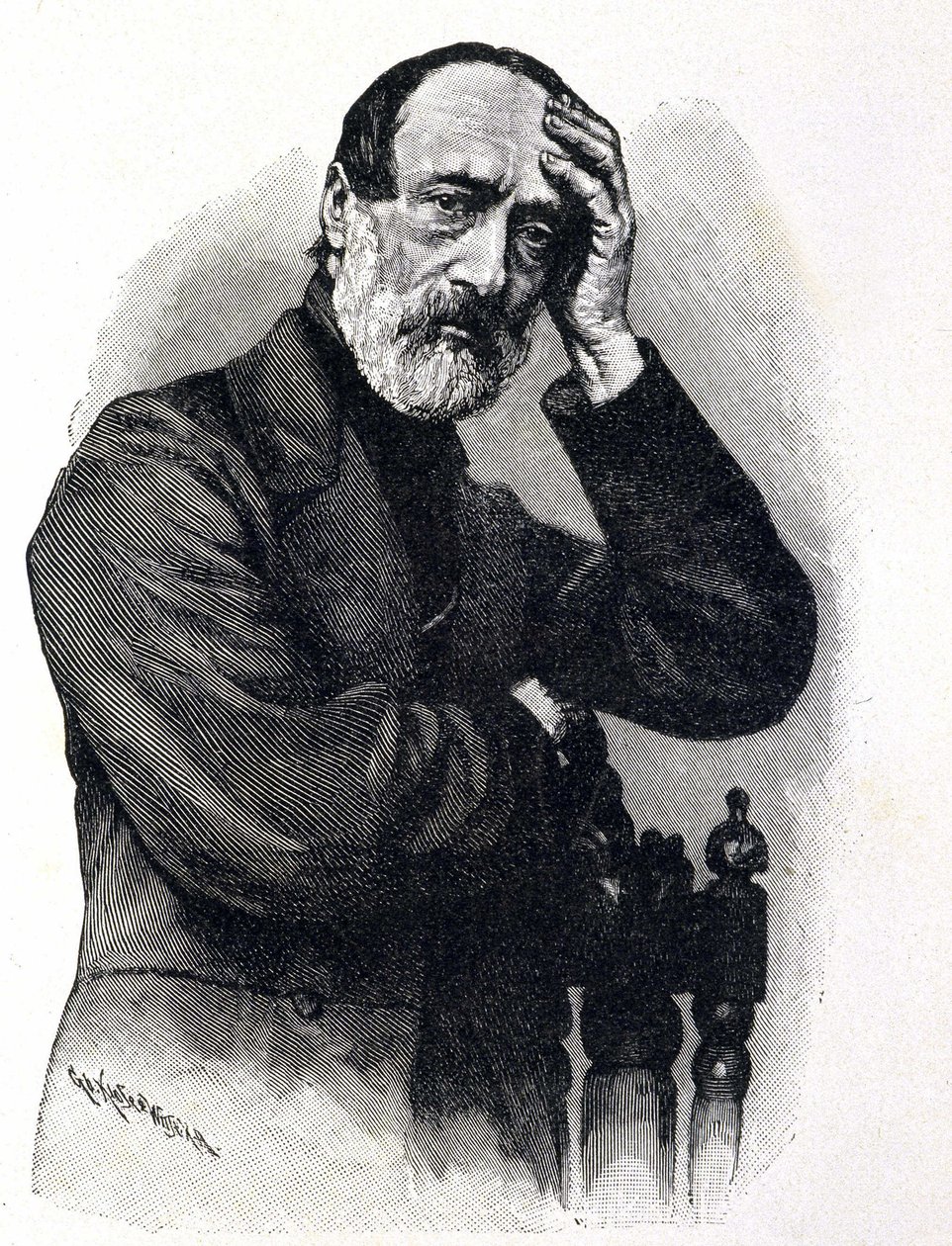 意大利爱国者和革命家朱塞佩-马志尼（1805 - 1872）的画像 作者 未知艺术家