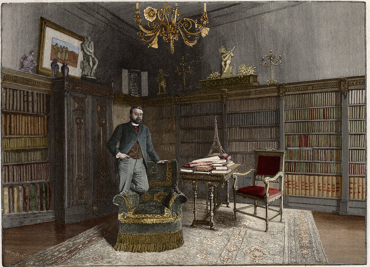 古斯塔夫-埃菲尔（1832-1923）的肖像，法国工程师1892年在他的办公室。 作者 未知艺术家