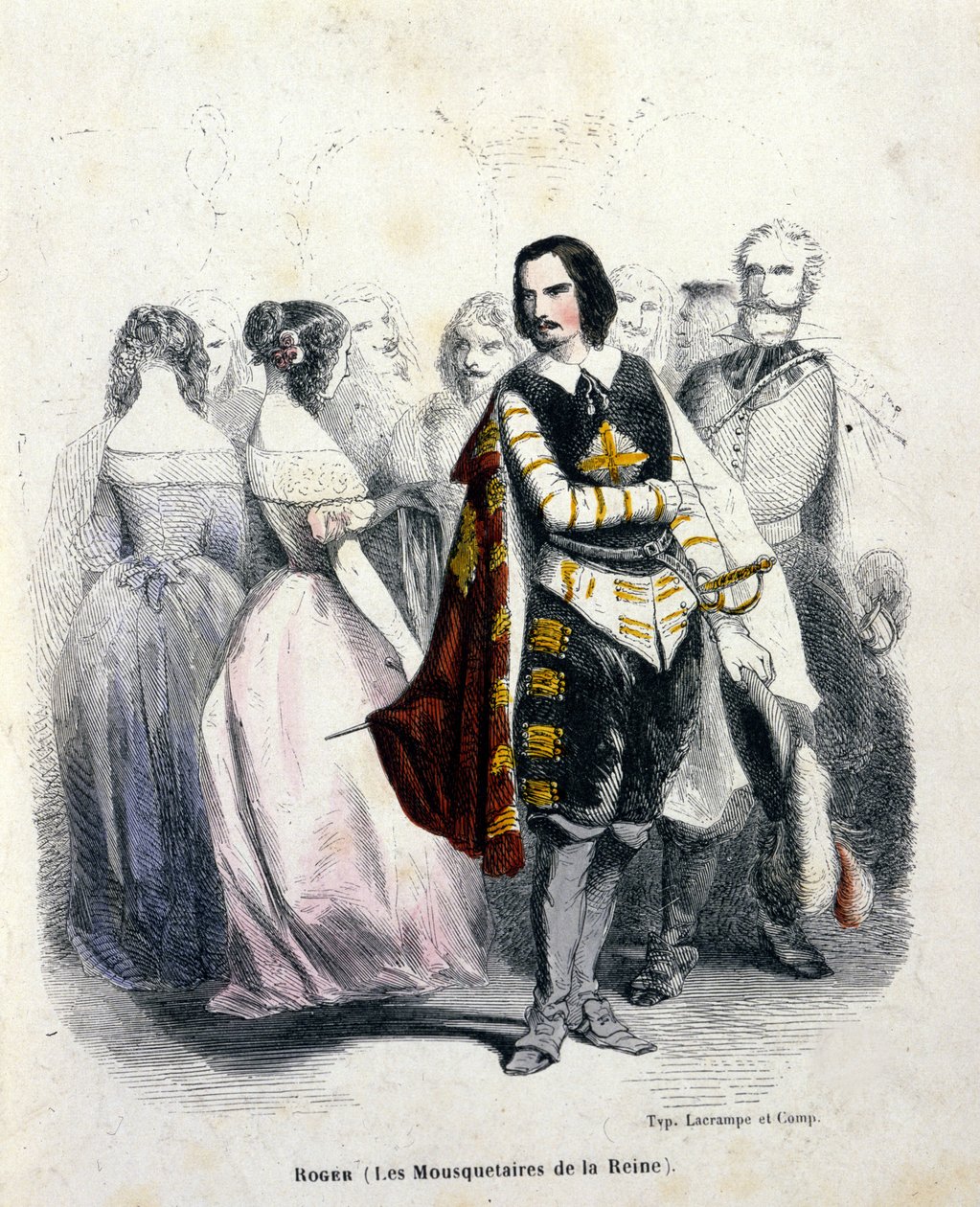 古斯塔夫·罗杰 (1815 - 1879) 的肖像，法国男高音，在 Jacques Fromental Halevy 的“Les mousquetaires de la reine”中 作者 未知艺术家