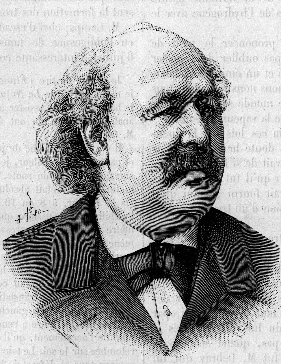 法国化学家亨利-儒勒-德布雷（1827-1888）的肖像。来自尤金-皮鲁的照片）。刻于1888年8月11日的 "La Nature: revue des sciences et de leurs applications aux arts et a l