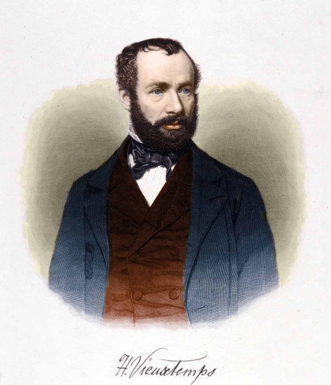 Henri Vieuxtemps (1820-1881) 的肖像，比利时指挥家和作曲家。 作者 未知艺术家