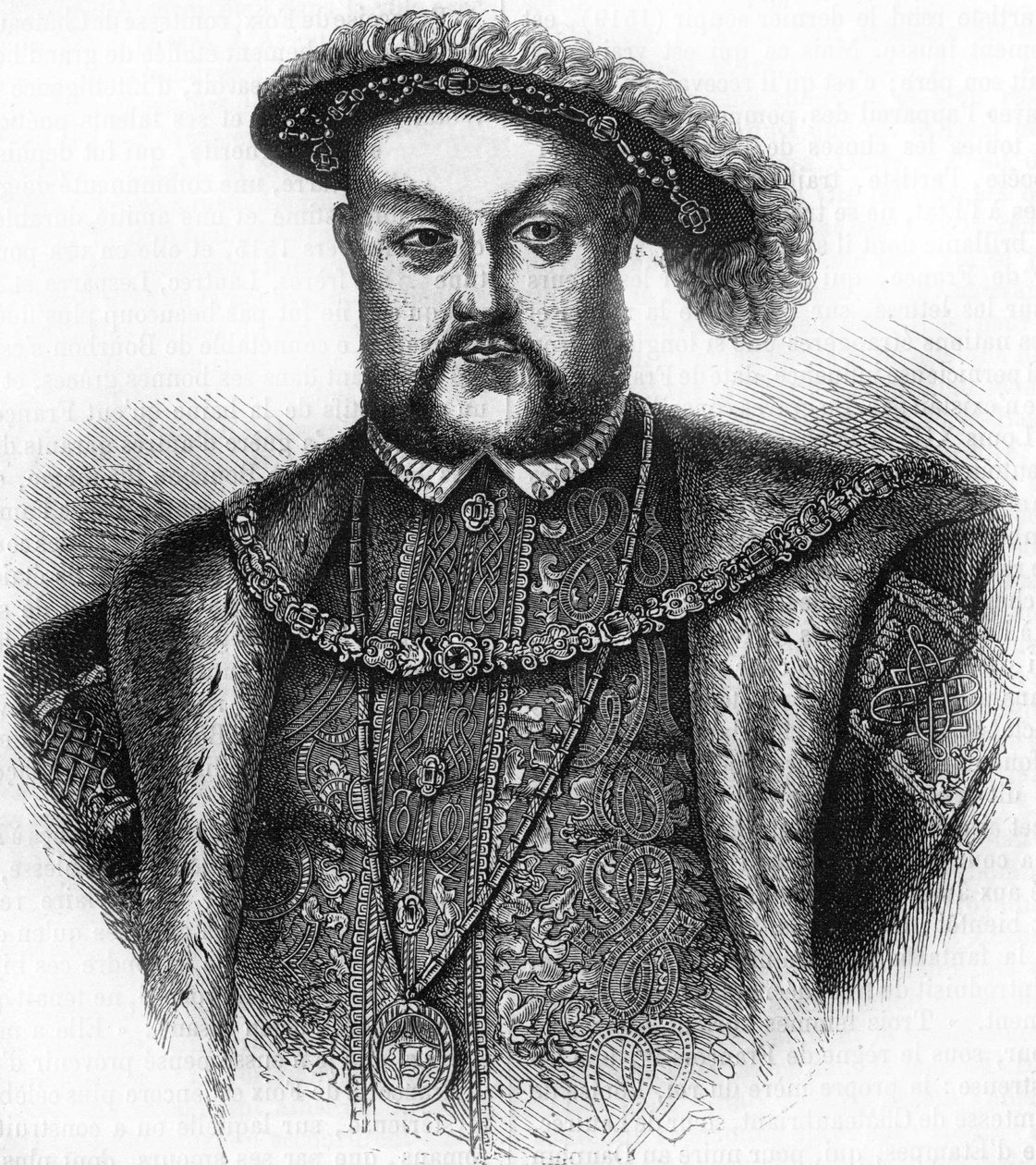英格兰和爱尔兰国王亨利八世（1491-1547）的肖像。 作者 未知艺术家