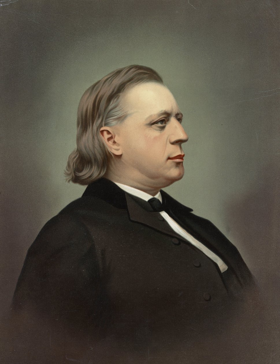 Portrait of Henry Ward Beecher (1813-1887) par Rockwood & Co. Chromolithography, c. 1871, Private Collection 作者 未知艺术家