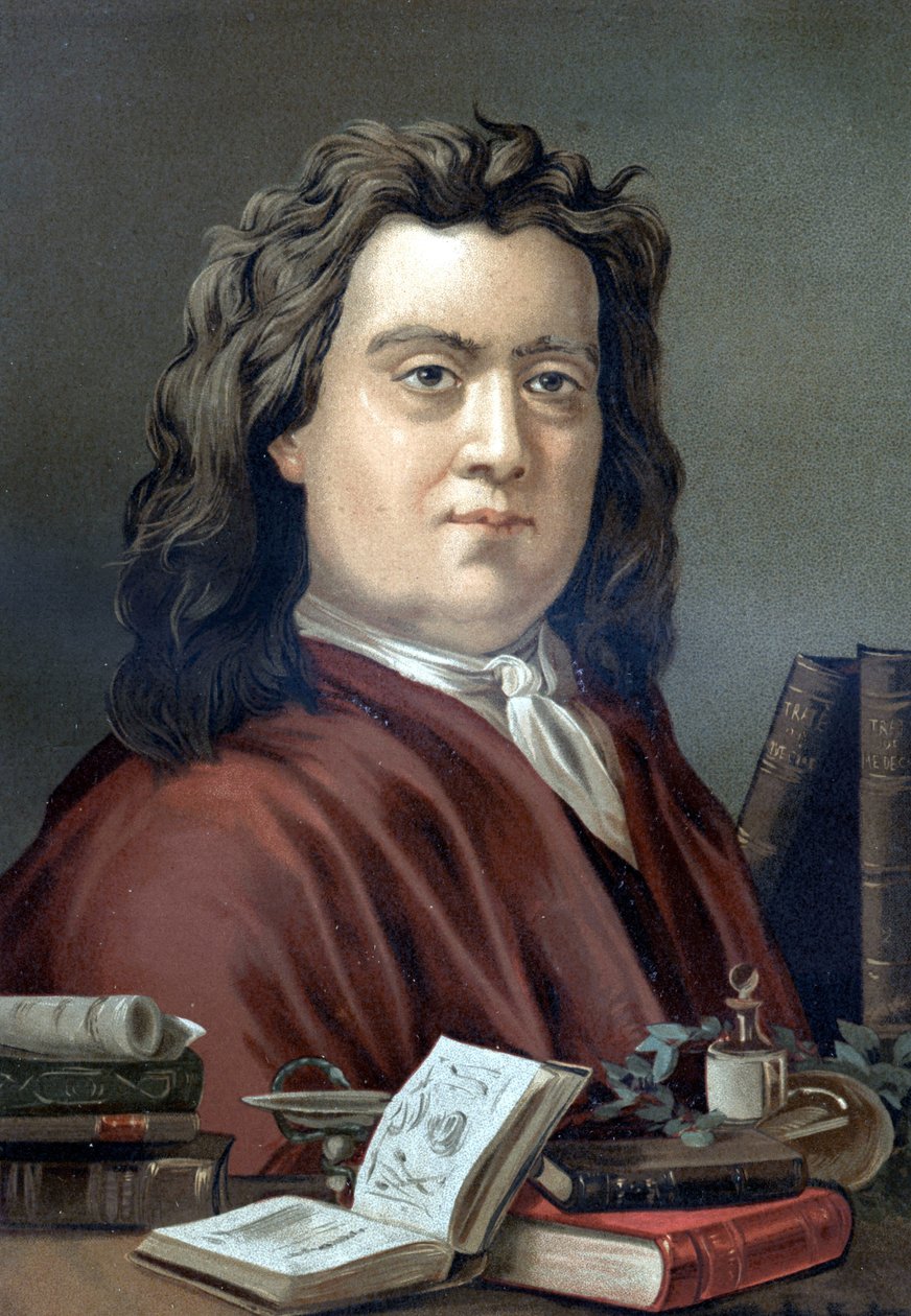 Hermann Boerhaave (1668 - 1738)的肖像，荷兰医生和化学家，根据Louis Figuier的 "La Ciencia y sus Hombres "绘制。巴塞罗那 1881年 作者 未知艺术家