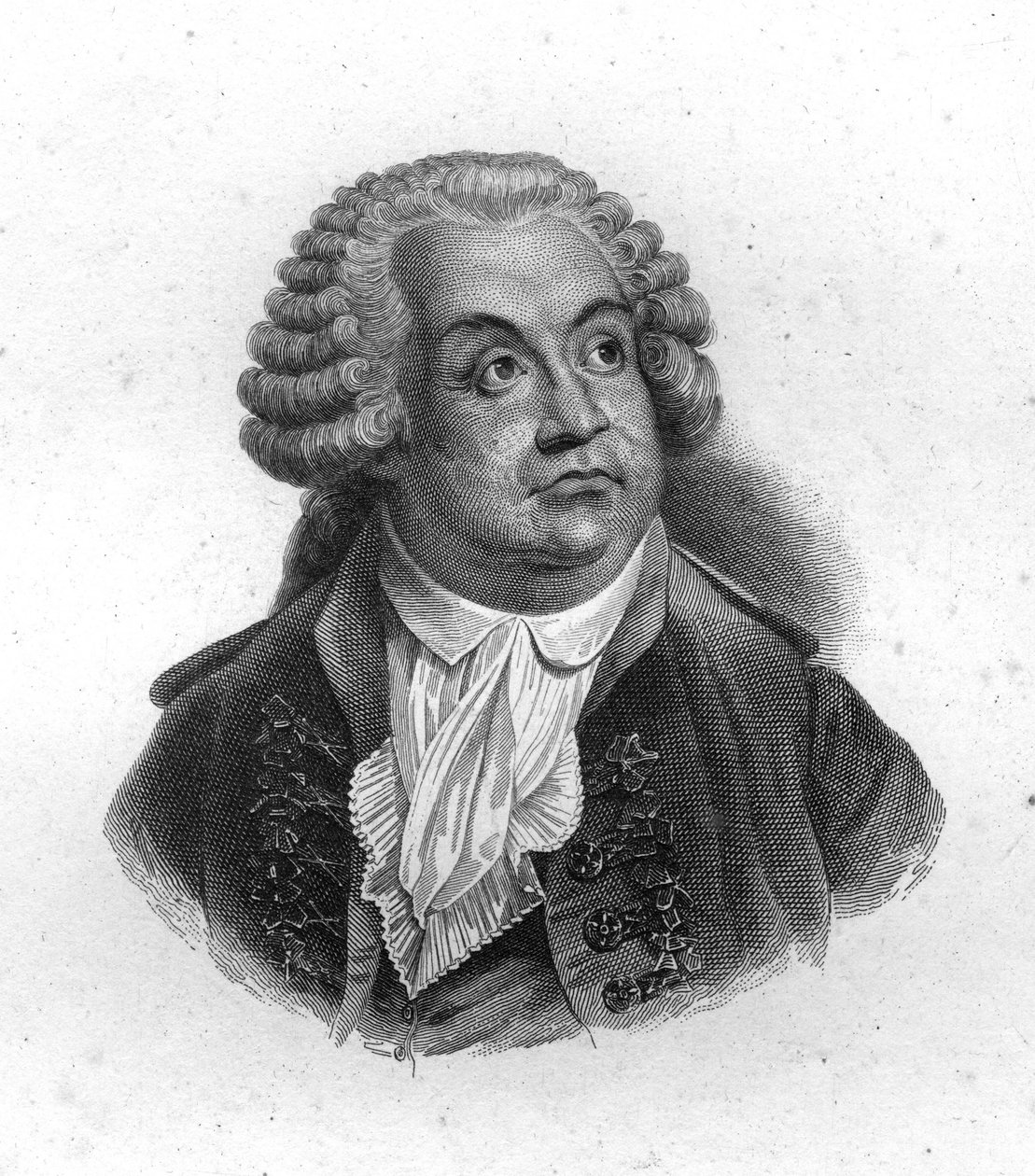 米拉波伯爵Honore Gabriel (Honore-Gabriel) Riqueti的肖像（1749-1791），19世纪的雕版画 作者 未知艺术家