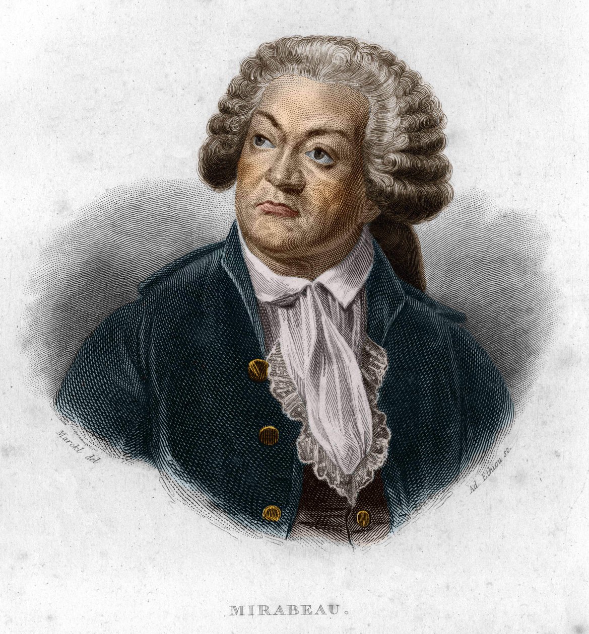 法国政治家米拉波伯爵Honore Gabriel (Honore-Gabriel) Riqueti（1749-1791）的画像。 作者 未知艺术家