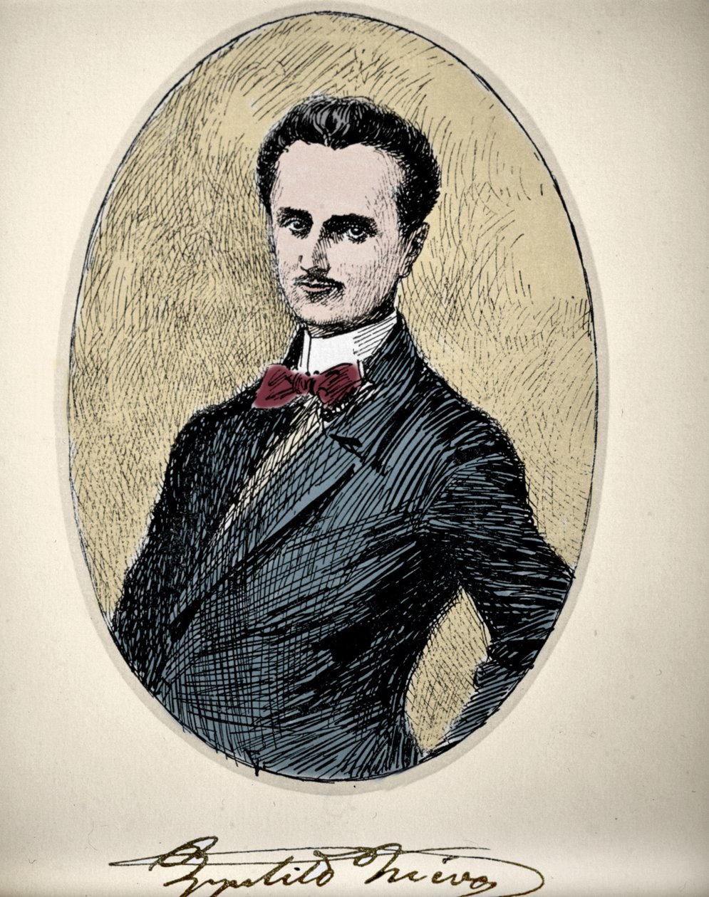 Ippolito NIEVO (1831-61) 意大利作家和爱国者的肖像。 作者 未知艺术家