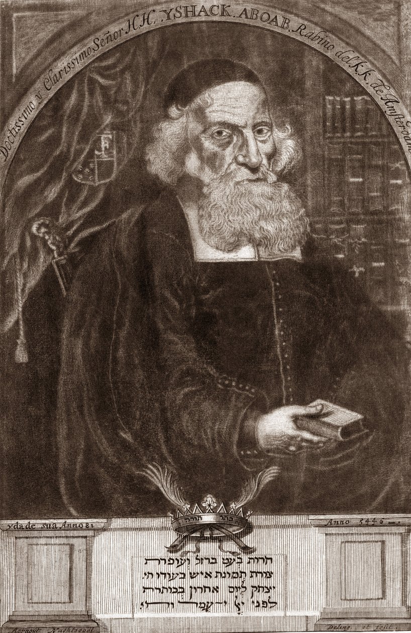 艾萨克-阿博博-达-丰塞卡（1605-1693）的肖像--艾萨克-阿博博-丰塞卡--拉比、学者、卡巴拉学者和作家 作者 未知艺术家