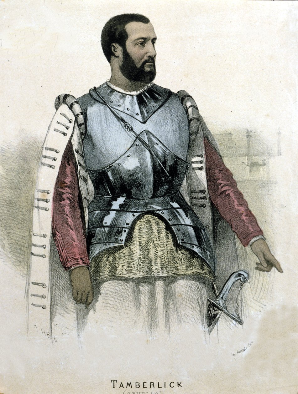 意大利男高音恩里科·坦伯利克 (Enrico Tamberlick, 1820 - 1869) 在奥赛罗 (Gioacchino Rossini) 的肖像 作者 未知艺术家