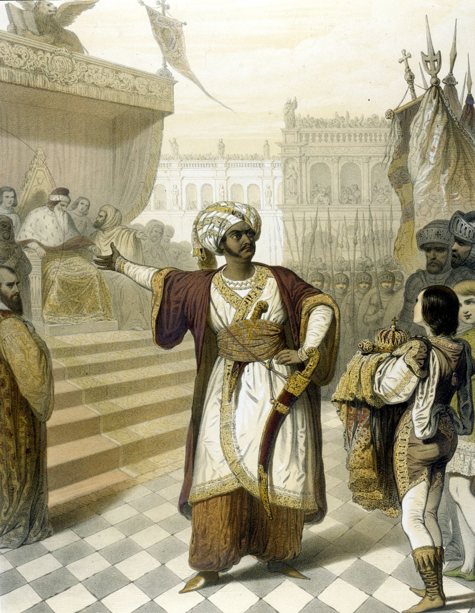 意大利男高音乔瓦尼·巴蒂斯塔·鲁比尼（Giovanni Battista Rubini，1794 - 1854 年）在《奥赛罗》中的肖像，由 Gioacchino Rossini 创作。 作者 未知艺术家