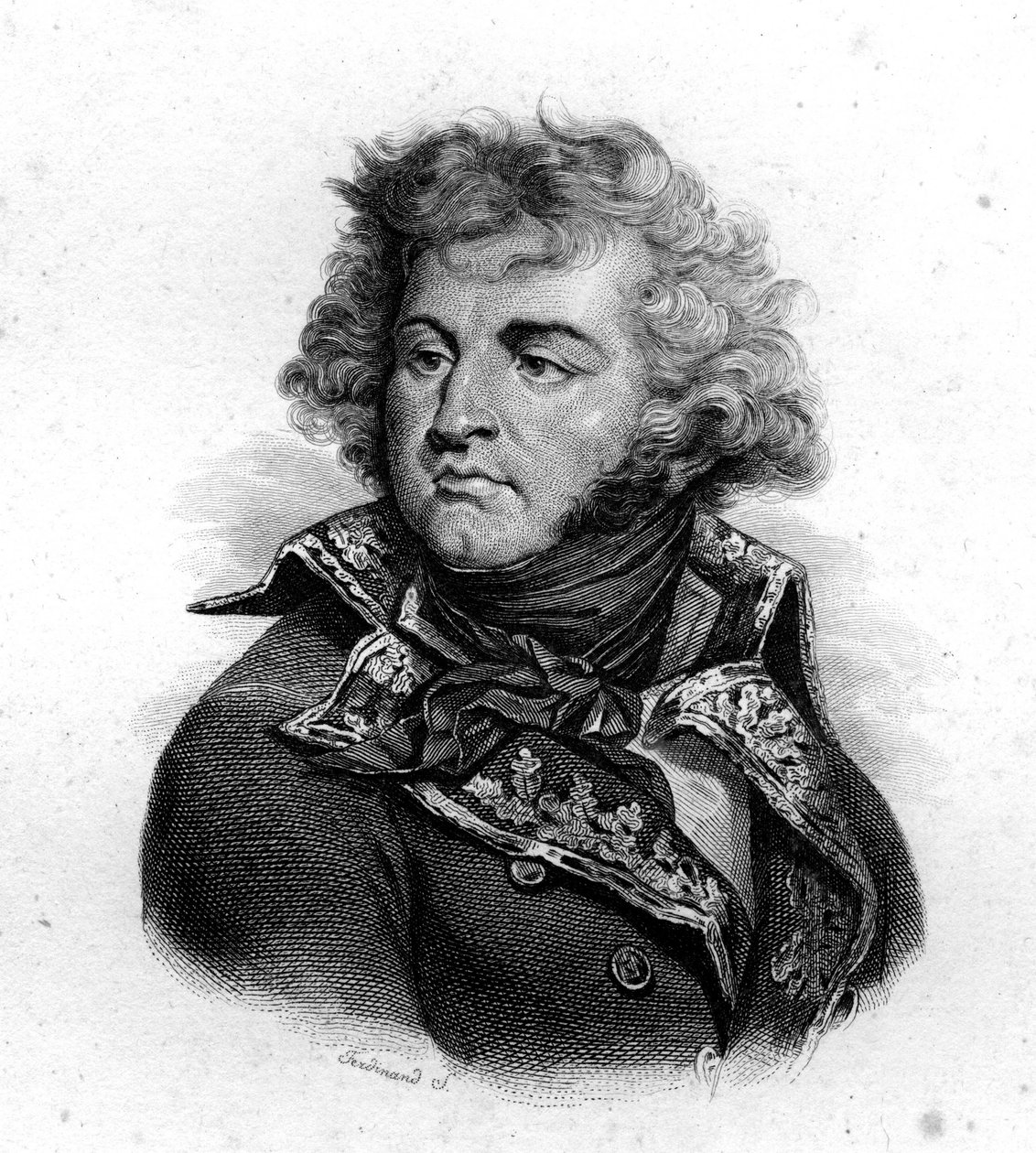 J.B. Kleber的肖像，生于1754年，死于1800年，19世纪的雕刻品 作者 未知艺术家