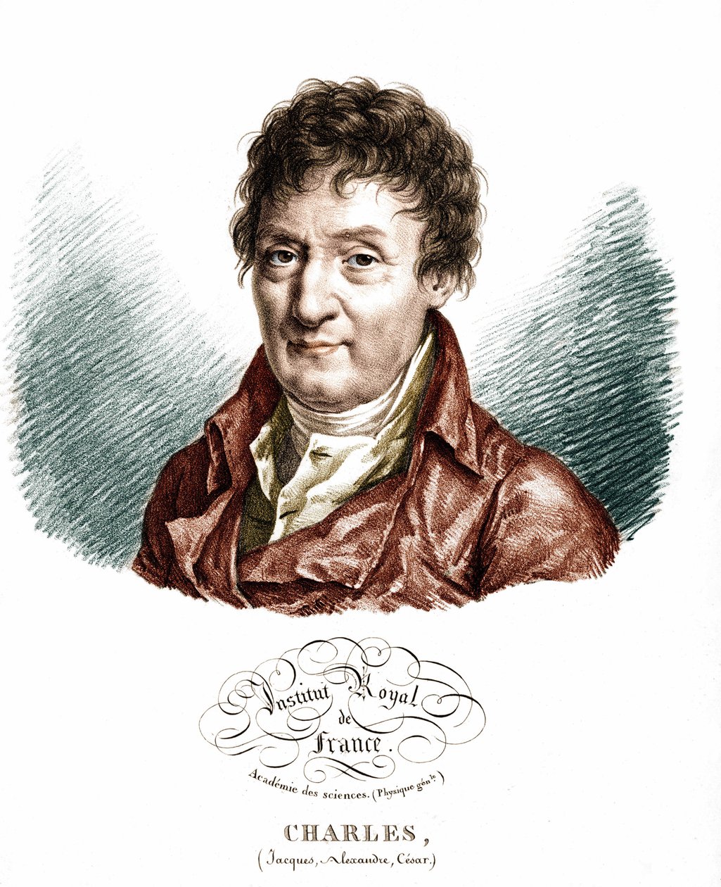 Jacques Alexandre Cesar Charles（1746-1823）的肖像，法国物理学家。 作者 未知艺术家