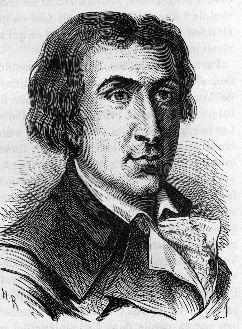 Jacques Pierre Brissot de Warville的肖像，法国记者和政治家（1754 - 1793）。他创立了黑人之友协会，是废除奴隶制的支持者。 19世纪的雕刻作品。 作者 未知艺术家