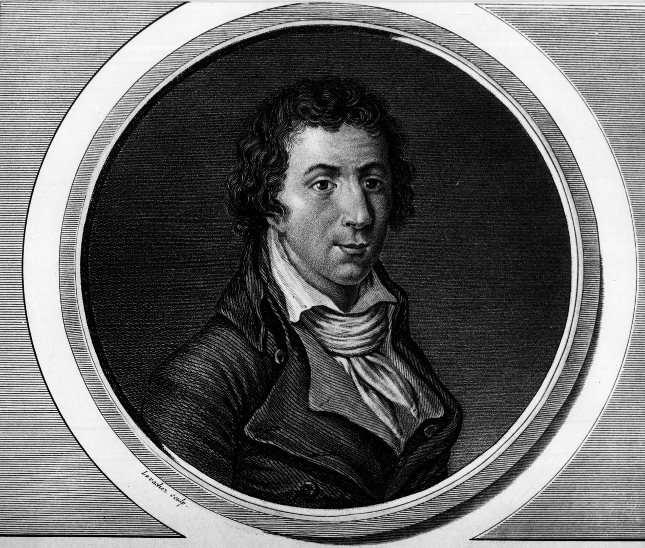 Portrait of Jacques Pierre Brissot dit Brissot de Warville (1754-1793), deputee of the National Convention. Engraving in “” Complete collection of historical paintings of the French revolution, in three volumes.””” 1804. 作者 未知艺术家