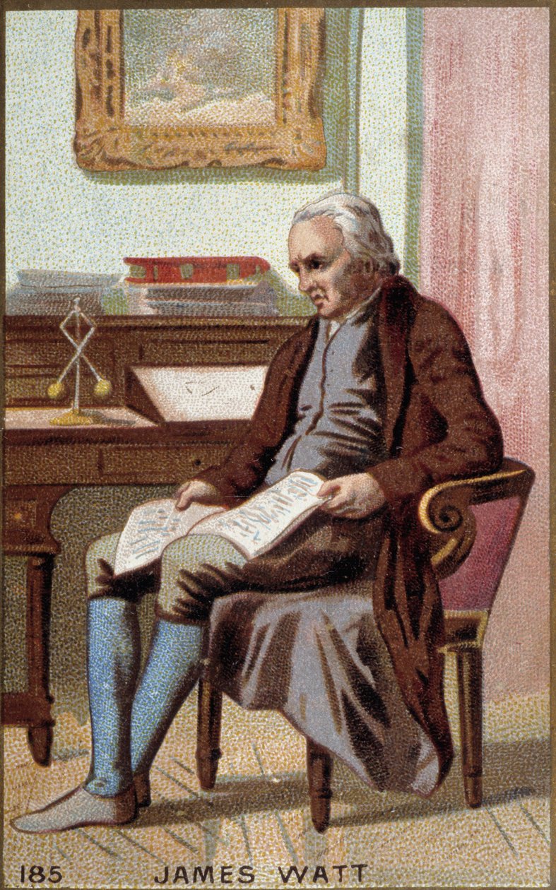 詹姆斯-瓦特（1736-1819）的画像，英国工程师。 作者 未知艺术家