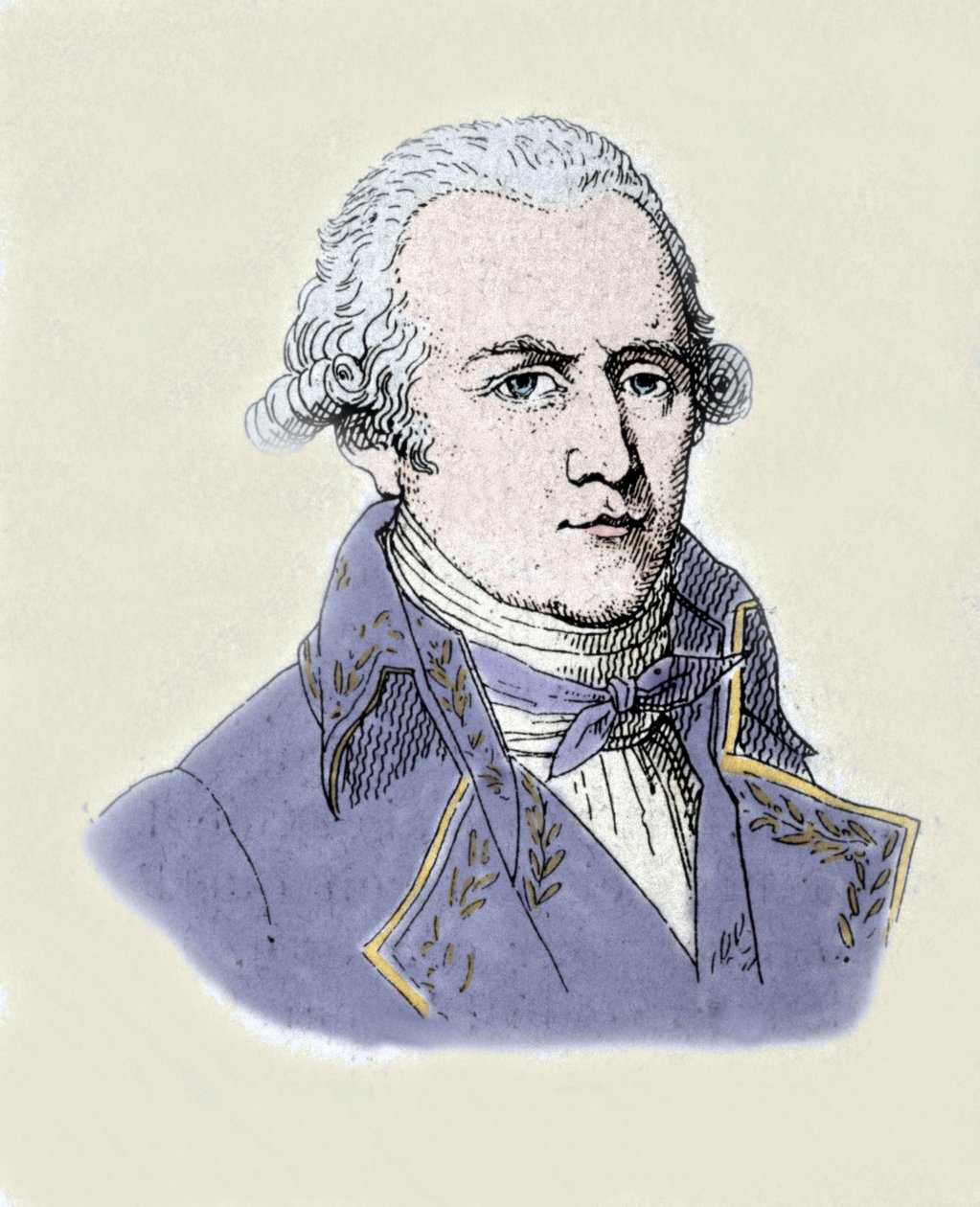 让-巴蒂斯特 (Jean Baptiste) 拉马克 (1744-1829) 的肖像。 作者 未知艺术家