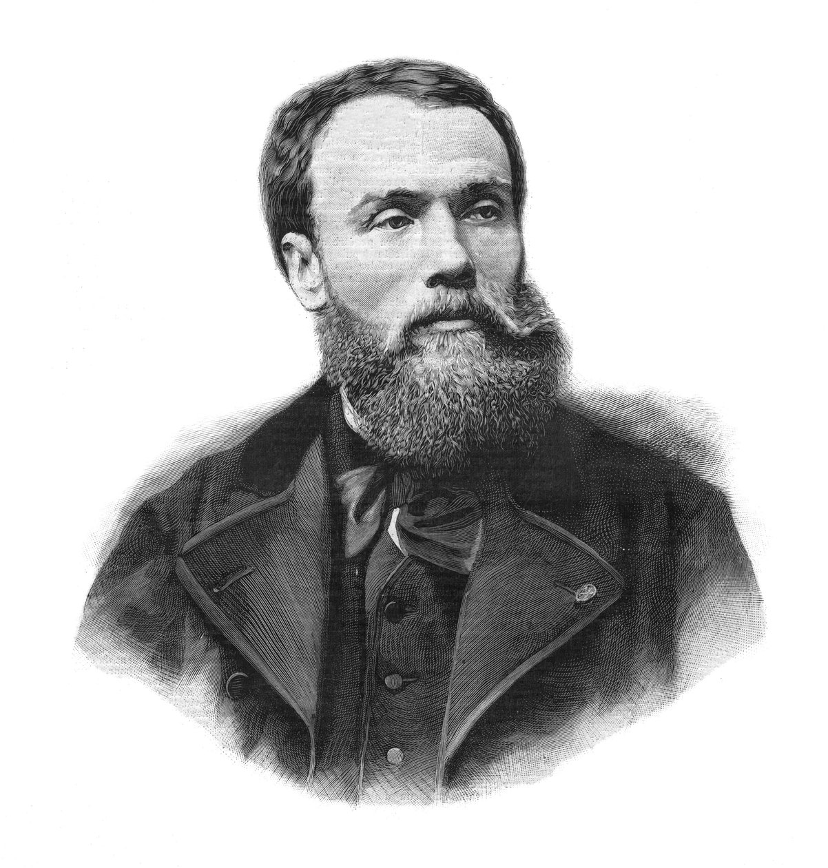 让-保罗（Jean Paul）-劳伦斯（1838-1921）法国画家和雕塑家的肖像--1891年的雕版画 作者 未知艺术家