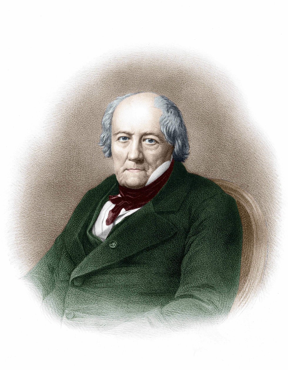 法国化学家Jean Baptiste Biot（1744 - 1862）的肖像。 作者 未知艺术家