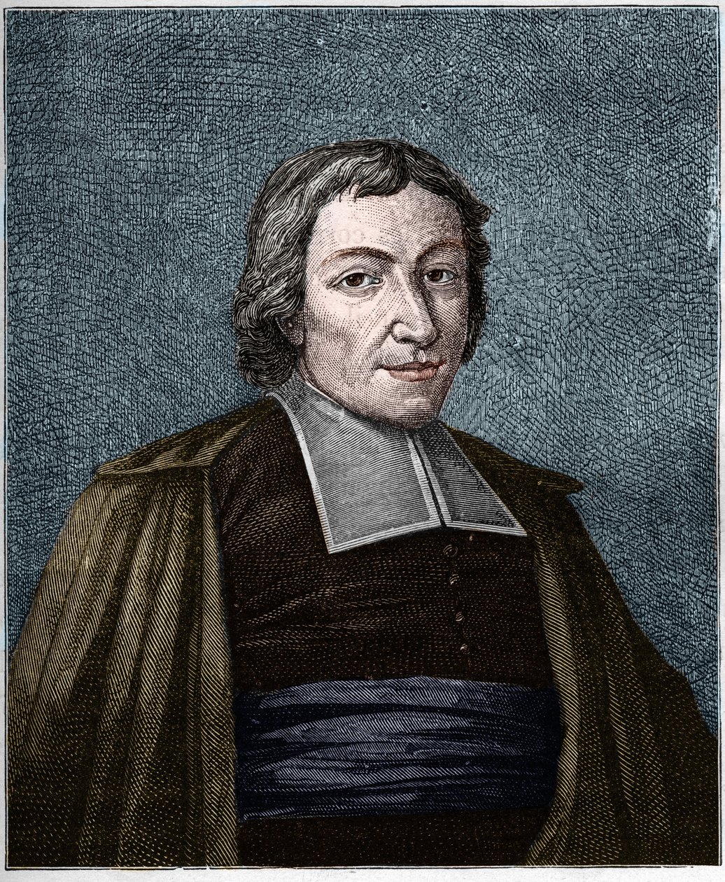 让-巴蒂斯特-德-拉萨尔（Jean-Baptiste De La Salle）（1651-1719）的肖像，法国宗教家，基督教学校兄弟会的创始人。19世纪的雕版画。 作者 未知艺术家
