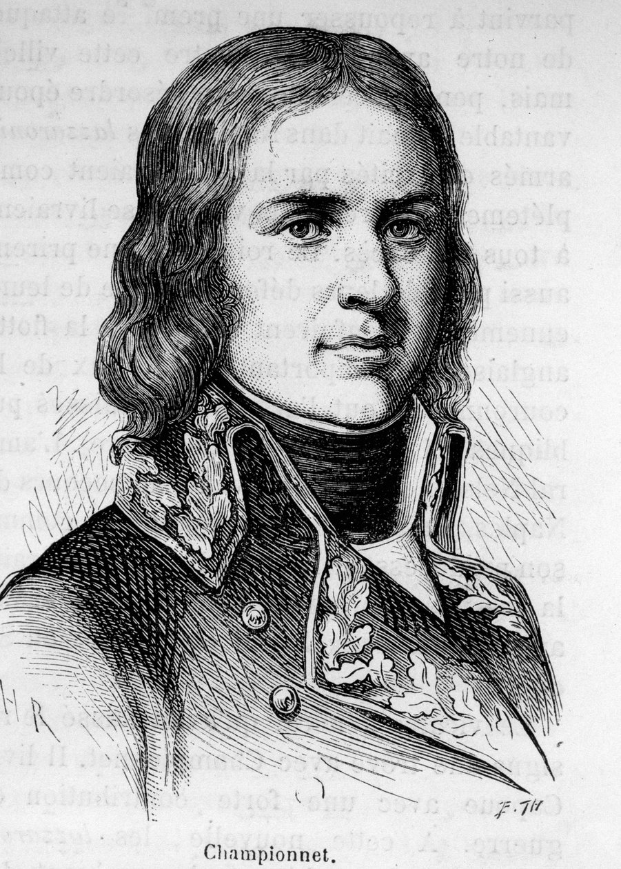 Jean Etienne Championet（1762-1800）的画像，法国将军，他参加了大革命的战役。 作者 未知艺术家