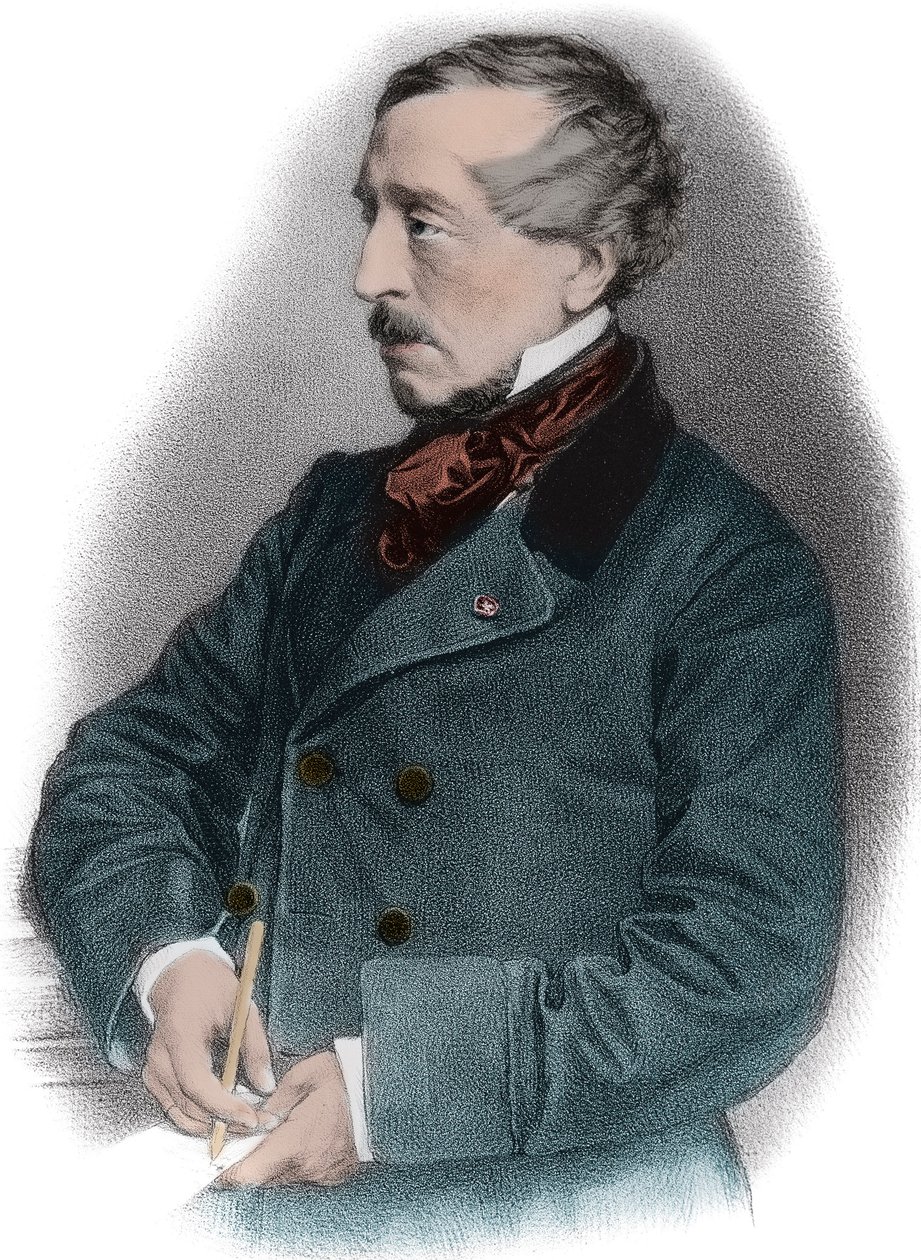 让-雅克（Jean-Jacques）-安培（1800-1864）法国历史学家的画像 - 作者 未知艺术家
