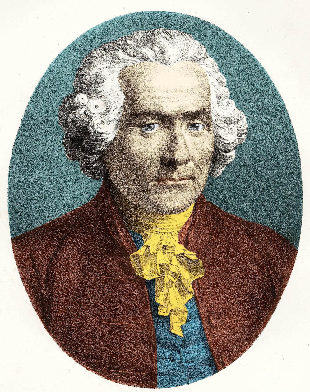 让-雅克-卢梭（1712-1778）的画像。 作者 未知艺术家