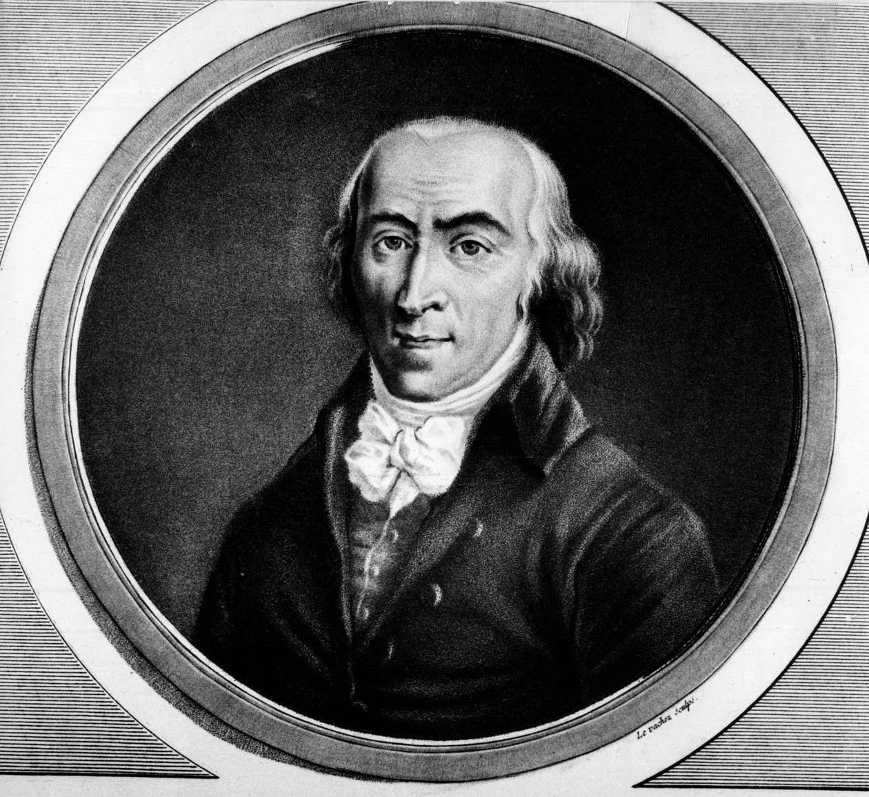 Jean Marie Roland de la Platiere (1734-1793) 的肖像，法国部长。 版画《法国大革命历史画作全集，三卷》。””1804 年。 作者 未知艺术家
