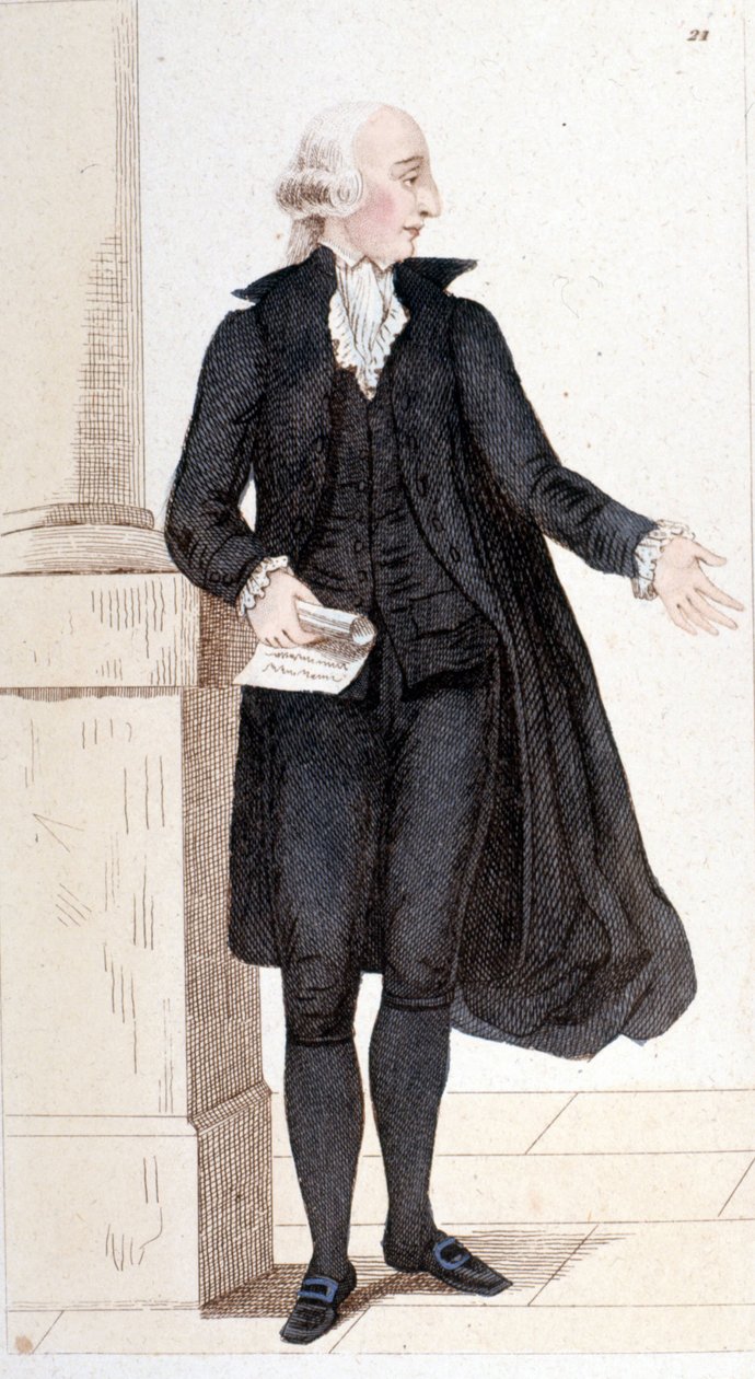 Jean Sylvain BAILLY (1736-1793)的肖像，作家、天文学家和政治家，被选入法国科学院。特别是天文学史的作者。他因帮助路易十六逃跑而被送上断头台。1830年的雕版画。 作者 未知艺术家