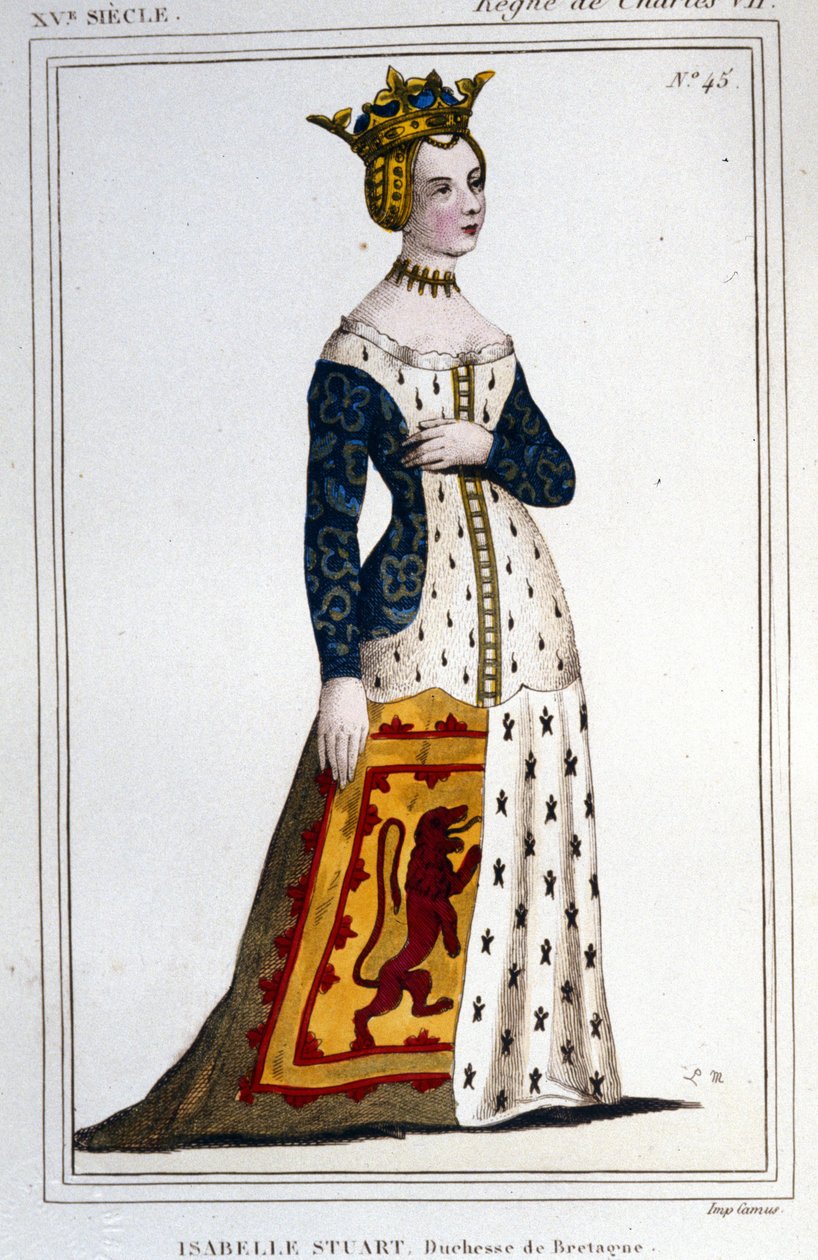 珍妮的肖像 - Isabelle Stuart (1426 - 1494/9)，布列塔尼公爵夫人。 作者 未知艺术家