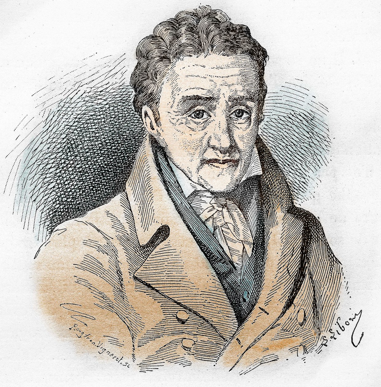 裴斯泰洛齐（Johann Heinrich Pestalozzi）的肖像（1746-1827），瑞士教育学家和教育家。 作者 未知艺术家