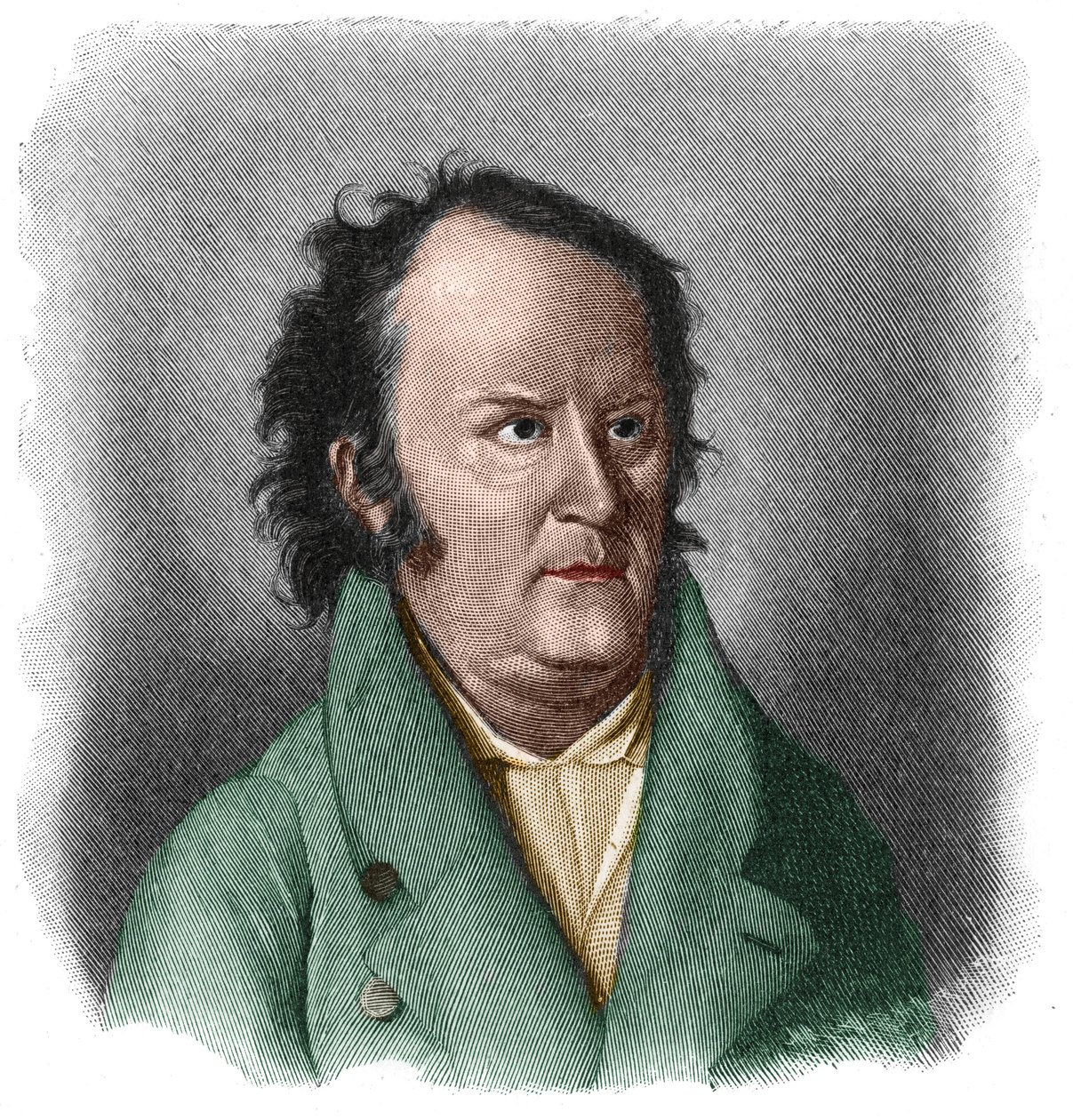 约翰-路德维希-蒂克（1773-1853）德国诗人和作家的肖像 浪漫主义风格。 作者 未知艺术家