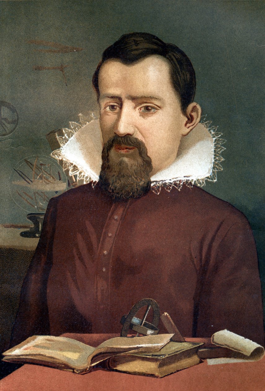 天文学家约翰内斯-开普勒（Keppler）（1571-1630）的肖像，根据路易斯-菲格尔的《科学与人类》（La Ciencia y sus Hombres）绘制，巴塞罗那，1881年 作者 未知艺术家