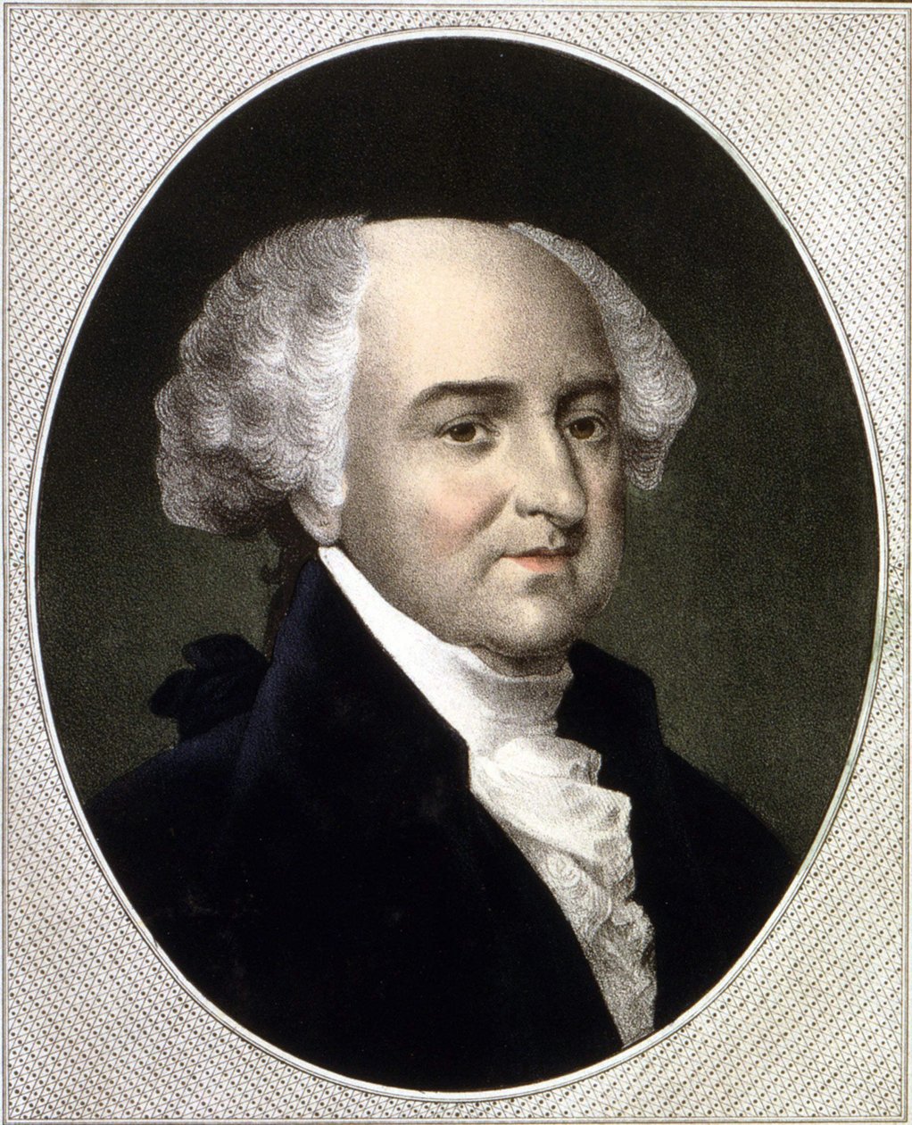 约翰-亚当斯（1735 - 1826）的肖像，美国第二任总统（1797 - 1801）。雕刻的日期。19世纪。 作者 未知艺术家